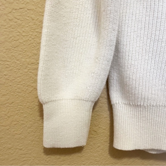 Aritzia Wilfred Ribbed High Neck Sweater Relaxed Fit Cream Size XS - Picture 5 of 9